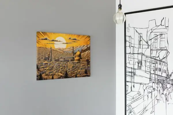 Jerusalem Leinwand im Atelier