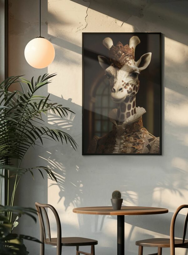 Portrait Giraffen-Dame Poster im Café