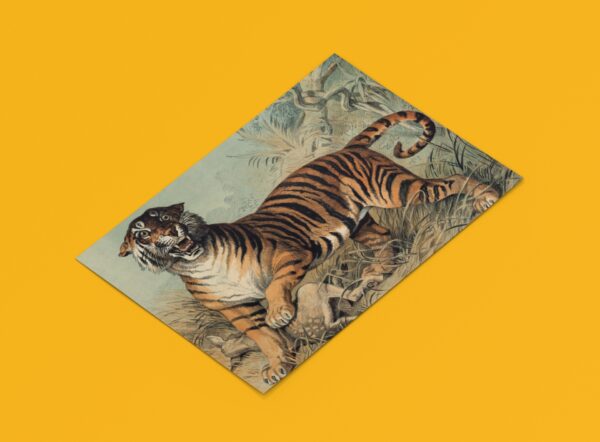 Fauchender Tiger Vintage Poster