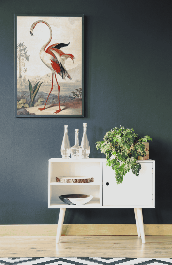 Flamingo auf einem Bein Poster