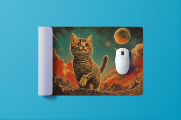 Cosmic Cat Mauspad - Kleine süße Katze auf dem Mars