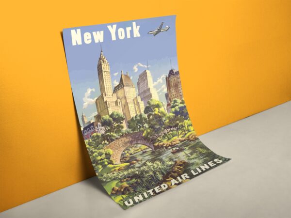 New York Reiseposter Airline Retro