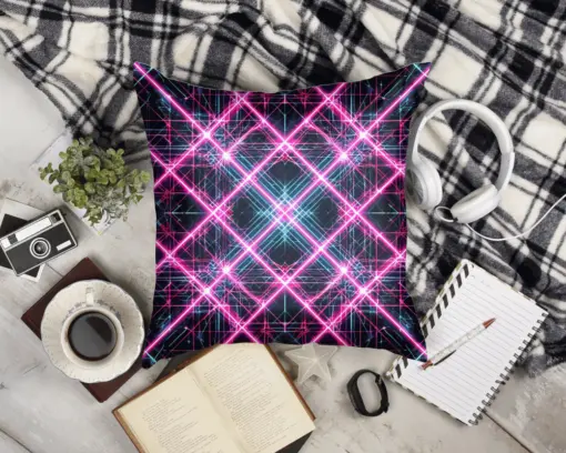 Neon Grid Kissen